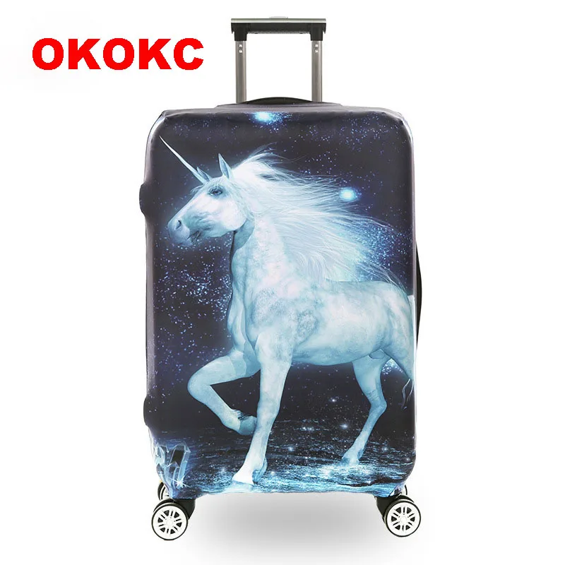 OKOKC Блестящий Радужный плотный защитный чехол для багажа водонепроницаемый