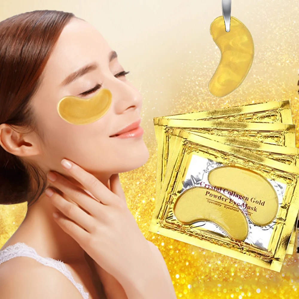 

Gold Crystal Gel Collagen Eye Mask Patch Dark Circles Remove Anti Wrinkle Moisture Anti-Aging Anti-Puffiness For Eye Face Care