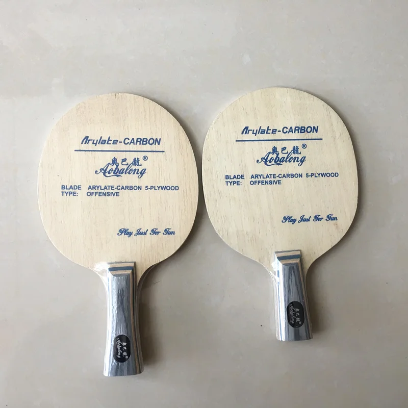 المهنية Arylate الكربون مع 5 طبقة الخشب الهجومية مقبض طويل مقبض قصير تنس الطاولة شفرة بينغ بونغ بات