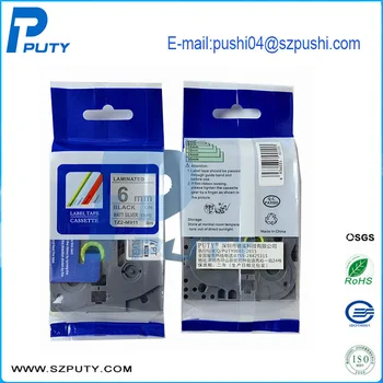 

Hot Sale Compatible TZ tape cartridge TZe-M911 6mm black on matte silver for P-touch typewriter