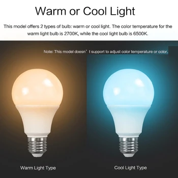 

Timethinker Ewelink Smart WiFi Light Bulb 5.5W E27 LED Lamps Warm Cold Light APP Dimmable Compatible with Alexa Google Home