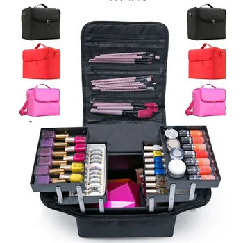

Girl Luxury Cosmetic Bag Large Space Beauty Box Organizer Case Nylon Makeup Bag Travel