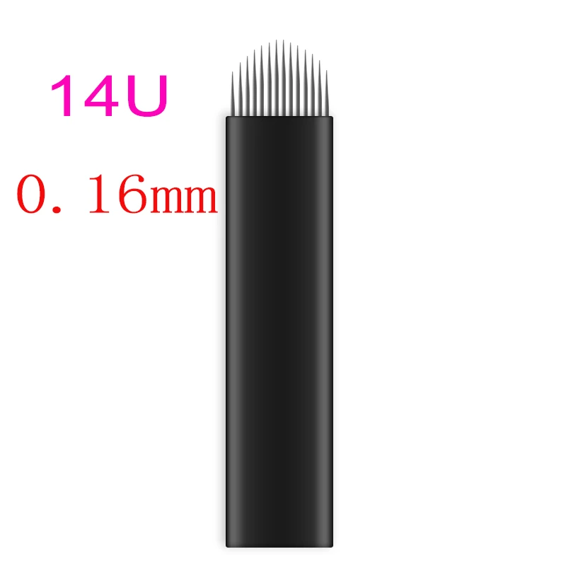

0.16mm 14 U Laminas Agulhas Tebori Microblading needles Permanent Makeup Tattoo Embroidery Blades for Eyebrow Hand tool