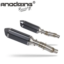 motorcycle slip on FOR Kawasaki Z1000 2010-2016 Exhaust Muffler Pipe Link Carbon Fiber Exhaust middle Pipe Escape