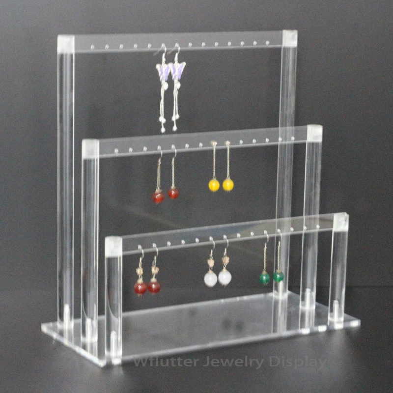 High Quality Acrylic 3 layer Earring Display Shelf Jewelry Holder