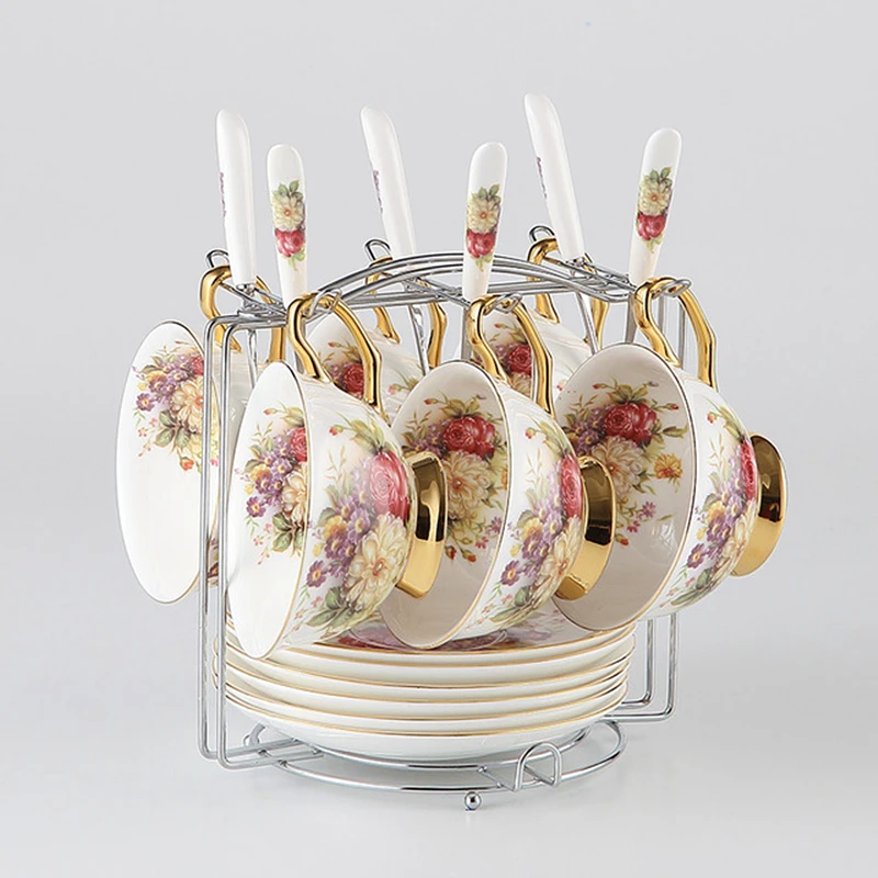 

Advanced Bone China Tea Cup Saucer Set Tea Pot Set Porcelain For Gifts