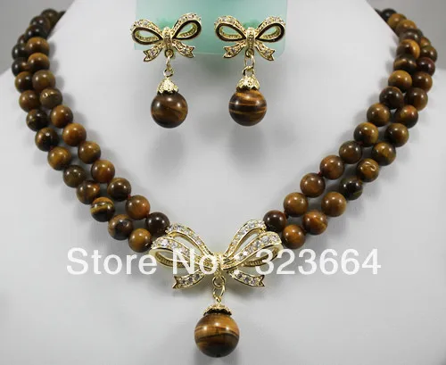 

8 color Can choose white/pink pearl/tiger eye wedding necklace earring