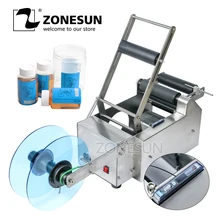 ZONESUN Полуавтоматическая круглая машина для маркировки бутылок ручная маркировочная машина для пластиковых стеклянных бутылок