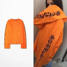 2016 Summer Ulzzang Vintage Harajuku Gothic letters OVERSIZE with long sleeve T-shirt for men and women Freeshipping dmy0468