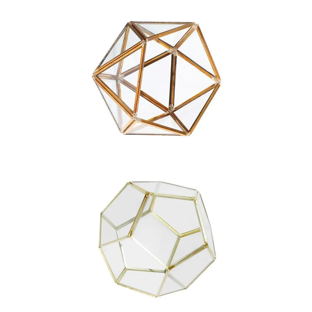 2 Pieces Garden Modern Style Handmade Geometric Terrarium Planter Floor Table Vase