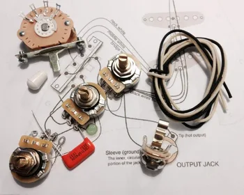 

Deluxe CTS 250K Copper shaft Wiring Kit for Strat - .022 Orange Drop Cap in stock