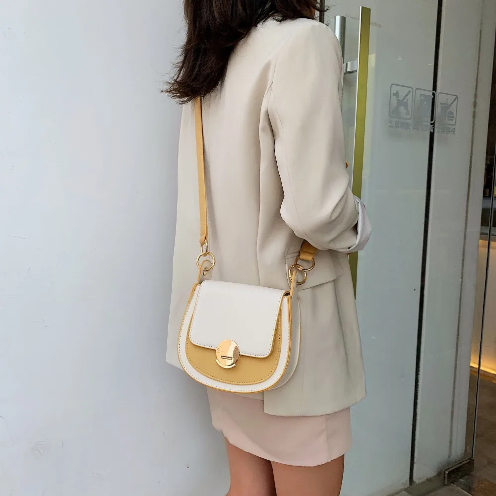 التباين اللون Crossbody حقائب للنساء 2019 جديد الصيف البسيطة رسول حقيبة كتف سيدة بو الجلود السفر المحافظ و حقائب
