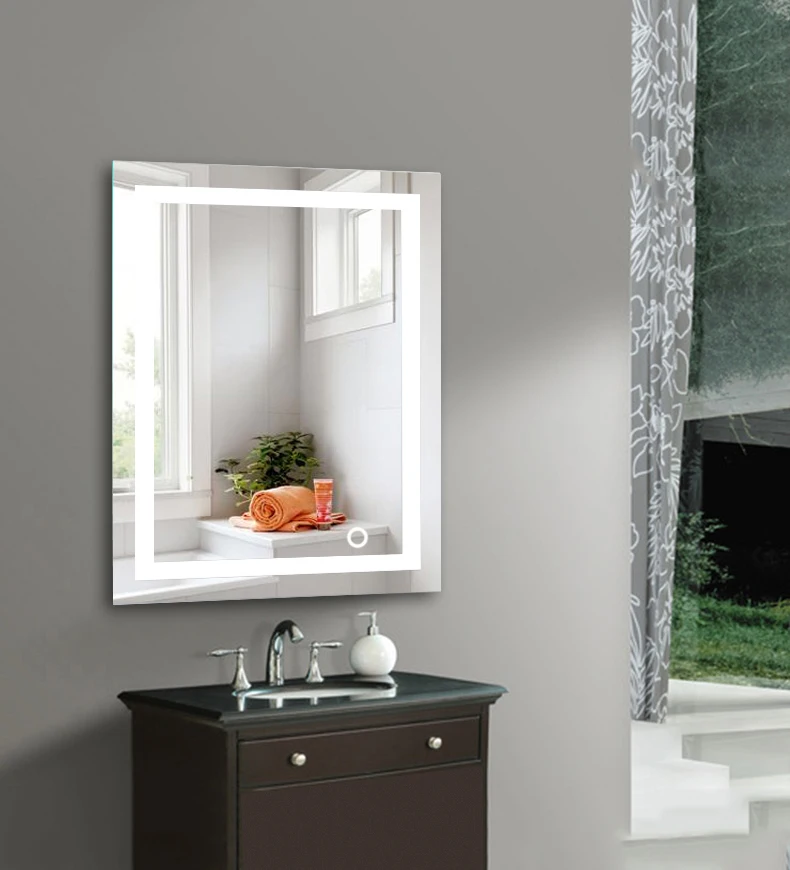 

Anti Fog Shower Mirror Fogless Shaving Mirrors Bathroom Washroom Hanging Makeup Mirror With Touch Button Easy to Clean HWC