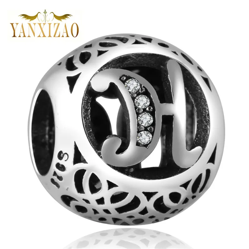 YANXIZAO письмо для изготовления украшений вручную diy бусины pulseira Fit pandora талисманы Серебро 925 браслет