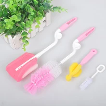 Новые портативные 4 шт Детские губки бутылочки для кормления скраб для сосков Набор щеток для мытья Набор щеточек из нержавеющей стали