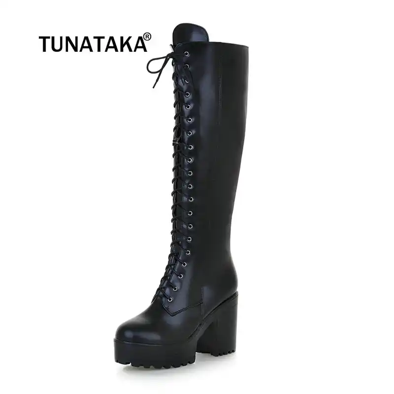 black wedge combat boots