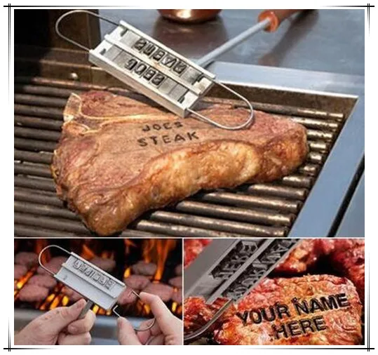 

Hot sale!New BBQ Meat Branding iron with changeable letters Personality Steak Meat Barbecue BBQ Tool Changeable 55 Letters