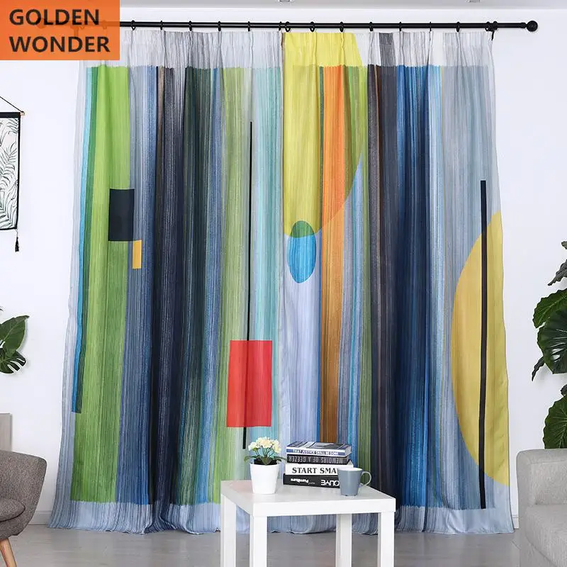 

Modern Customized Finished Curtain Living Room Door Drapes Window Curtains Fashion Design