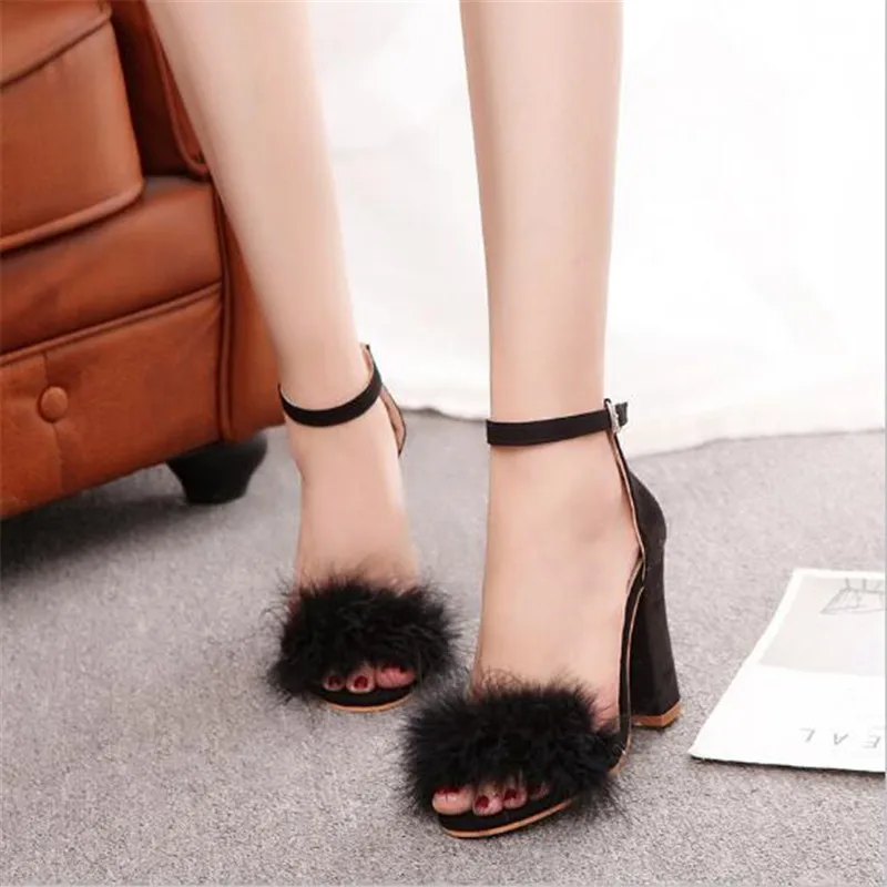 Summer Sandals Women Pumps T-stage Buckle Strap Platform Pumps Women Heels Open Toe High Heel Sandals Sexy Party Wedding Shoes