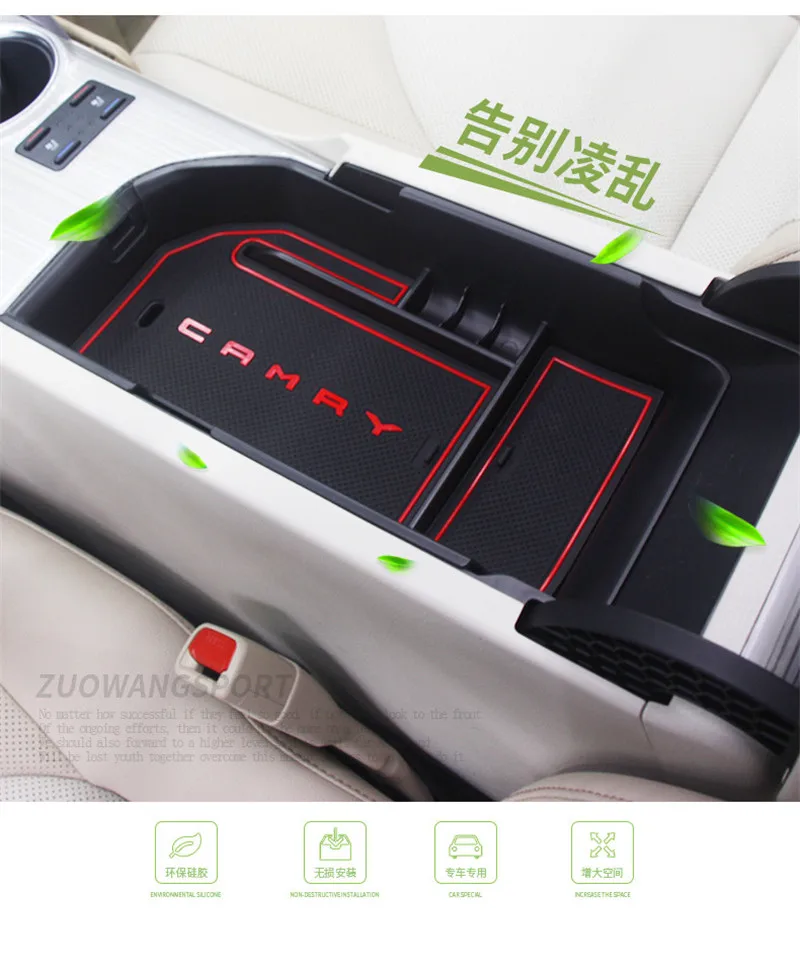 

Car Center Console Armrest Storage Box Box Arm Rest Container Organizer Tray For Toyota Camry 2018 Interior Accessories