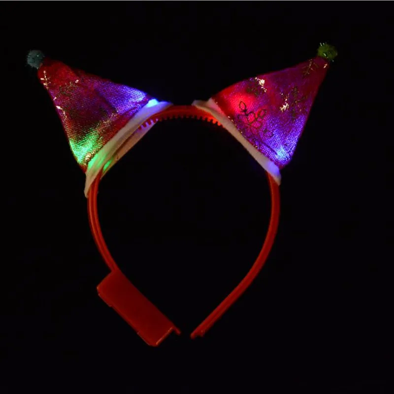 Mini Hat LED Flashing Headband Kids Adults Light Up Glowing Headwear
