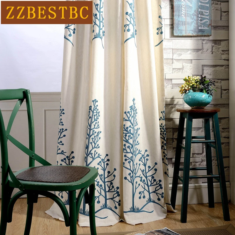 High-grade cotton and linen custom embroidery shade curtains for living room introressive plain bedroom kitchen | Дом и сад