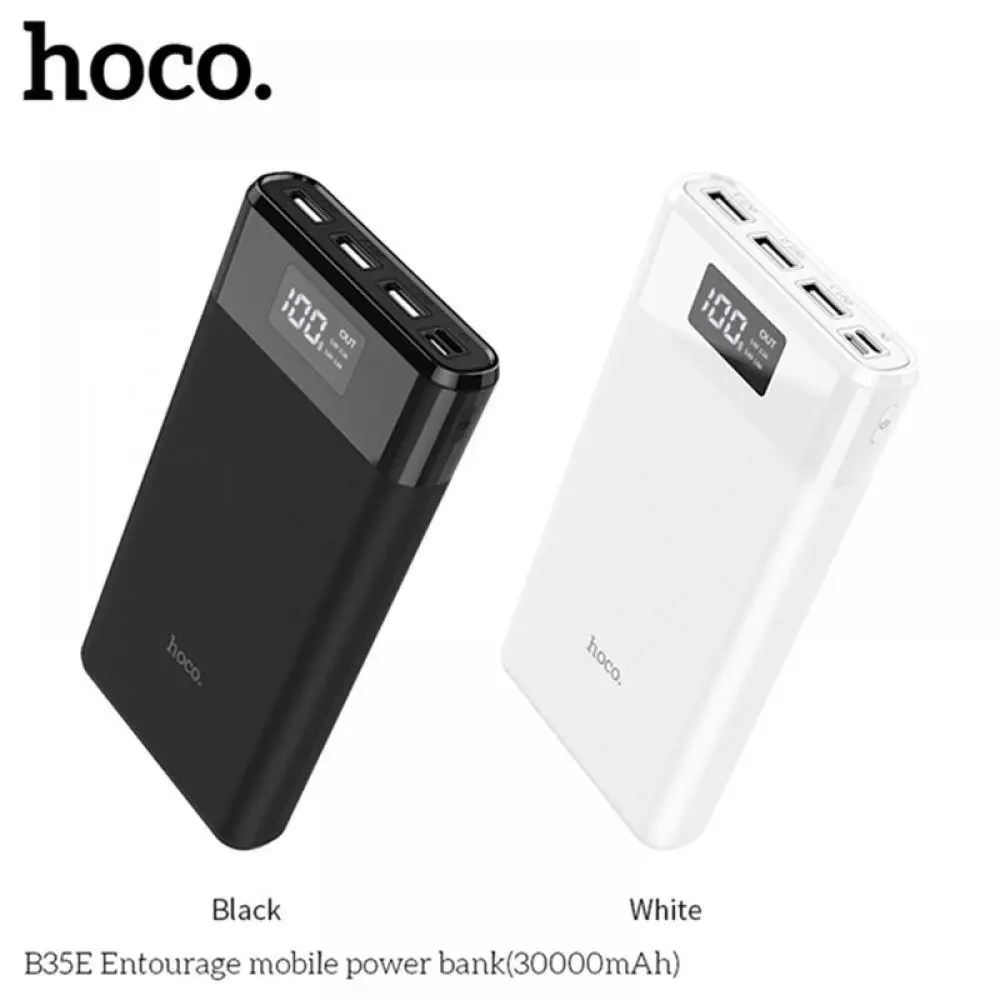 HOCO power Bank 30000 мАч, три порта, портативное зарядное устройство для iphone, Xiaomi, мобильный повербанк, внешний аккумулятор