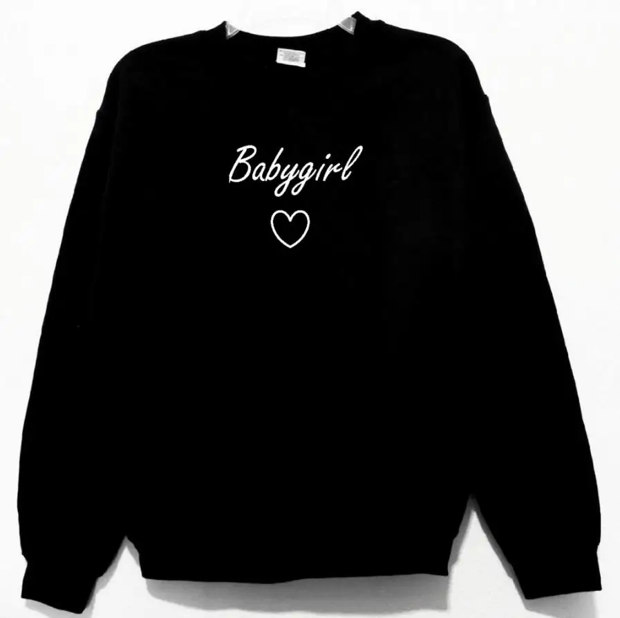 

Babygirl Heart Letters Print Women Sweatshirts Casual Hoody For Lady Funny Hipster Street Drop Ship ZT-100