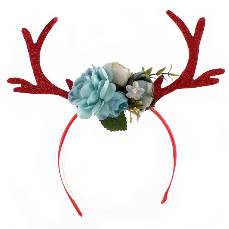Модный маленький пятнистый Лось Рождественский рога ободок на уши DIY олень повязка для волос - Цвет: 4