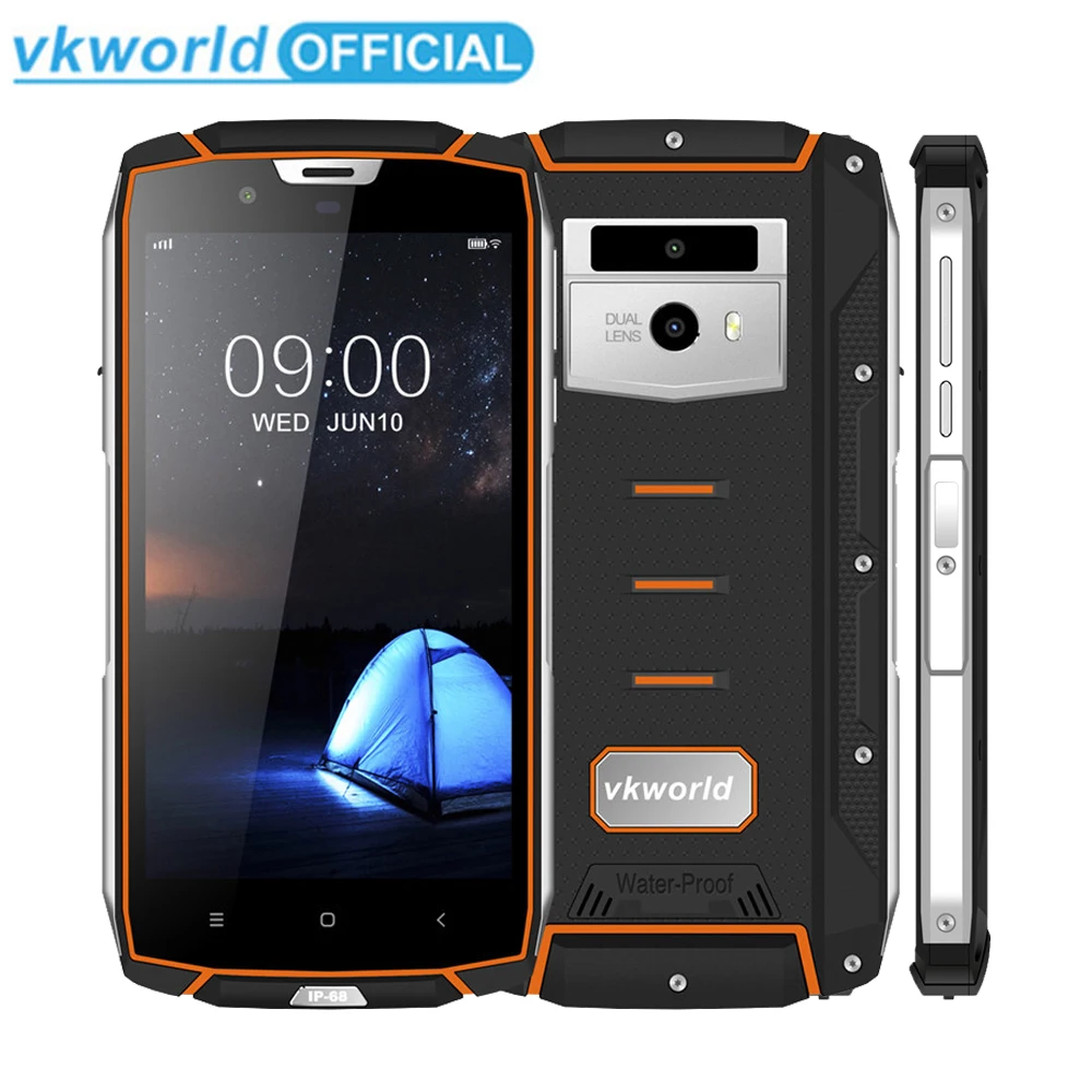 

Original VKworld VK7000 IP68 Rugged Phone 4GB+64GB Fingerprint ID 5.2inch Android Octa Core Dual SIM Wireless Charger Smartphone