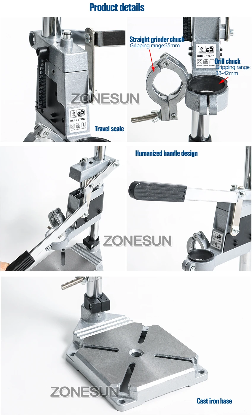 ZONESUN с фиксированной электрической дрелью держатель кронштейн Dremel шлифовальный станок стойка зажим шлифовальный станок аксессуары для деревообработки