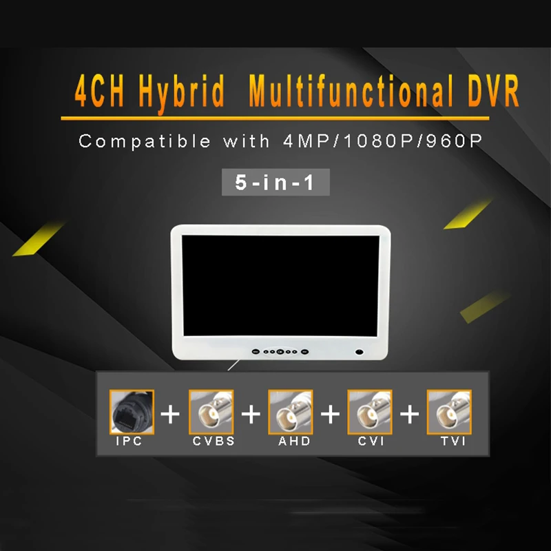  N_eye Professional NVR 4CH With LCD Video Recorder 4MP 5 1 LCD HVR IP Camera Video Recorder ONVIF C - 32949713229