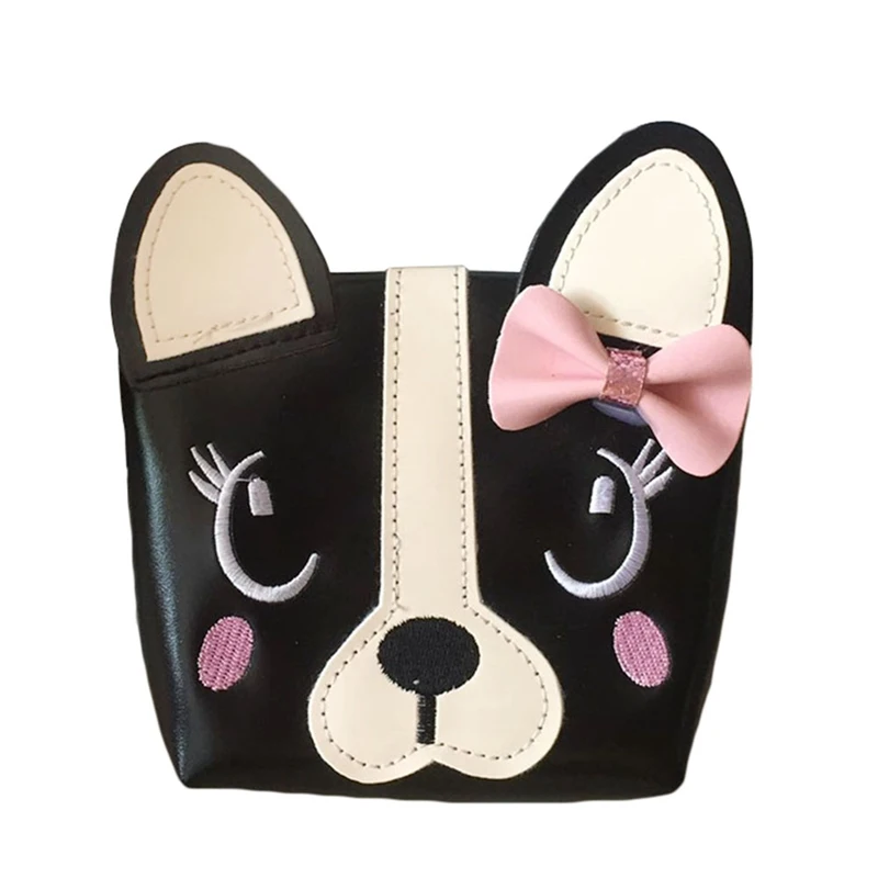 Children Handbag For Girl Bowknot Dog Shoulder Bag Baby Purse PU