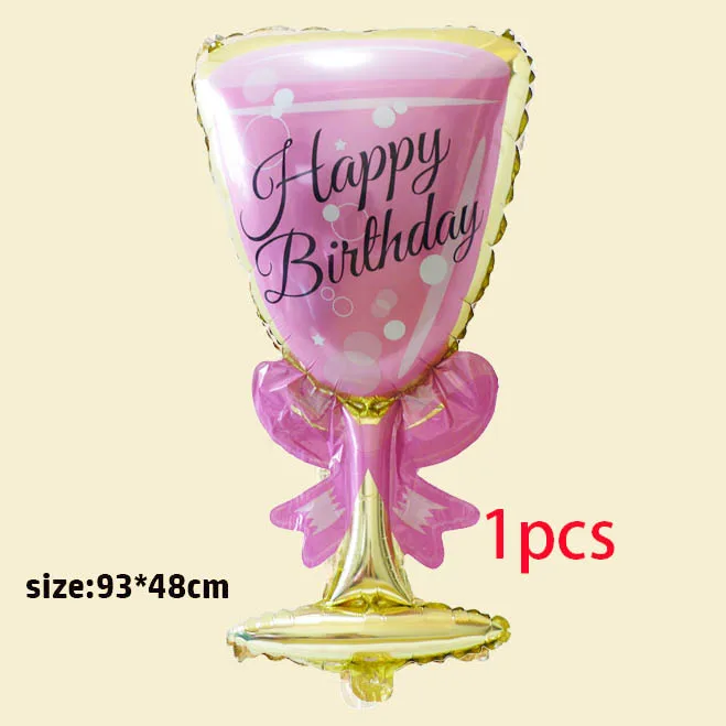 MMQWEC розовое золото латексные шары бокалы для шампанского бутылки вина балоны счастливый воздушный шар на день рождения баннер digit18 30th декор для вечеринки в честь Дня Рождения - Цвет: s6 1pcs big size