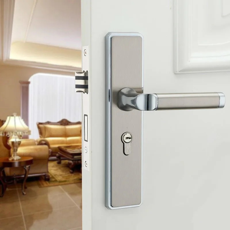 

Modern Household Mute Lock Indoor Room Interior Door Handle Lock Solid Wood Lock Mechanics Hardware Locks Lock Have