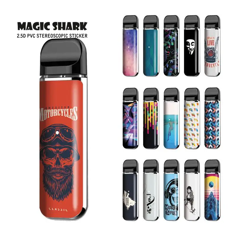 

Magic Shark Skull Motorcycle Game of Thrones Flag V-Vendetta No Fade PVC Sticker for Smok Novo Case Cover Film for Novo 301-317