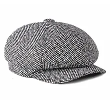 Модная мужская Кепка в винтажном стиле из твида, восьмиугольная кепка для джентльмена, берет, осенняя и зимняя Кепка для мужчин, плоская кепка s