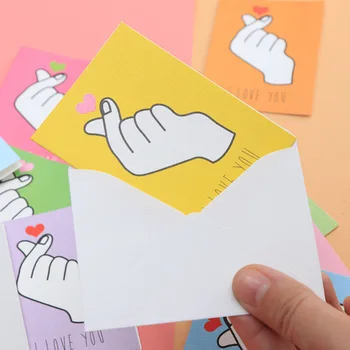 

5pcs Korea creative ringing finger love birthday cute greeting card Christmas business leave card card wholesale
