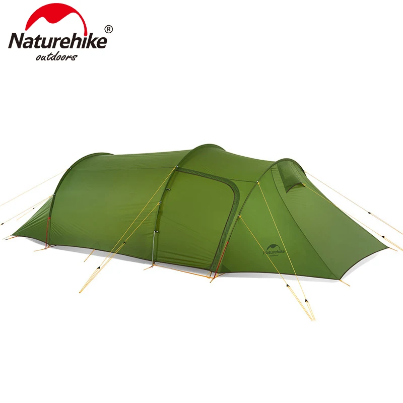 Naturehike 3 Persons Camping Tent Ultralight Opalus Tunnel Tent 20D210T Fabric Camping Tent Family Tent NH17L001-L