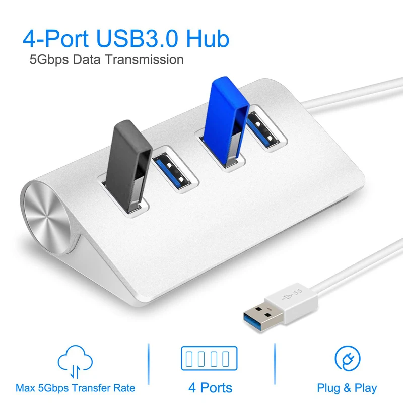 Aluminum High Speed 5Gbps hub usb 3 0 With External 4 PORTS Multi USB 3 0 3