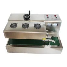 Настольная DL-300A непрерывная Индукционная машина для термозапечатывания бутылка для меда, бутылка для лекарств 20-50 мм