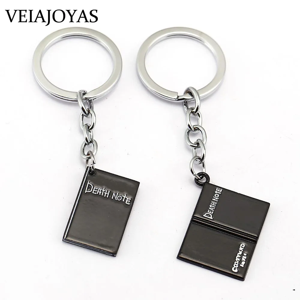 

Death Note Keychain Cosplay Anime Alloy Key Chain Black Book Car Key Ring Chaveiro Mens Charms Jewelry Accessories Dropshipping