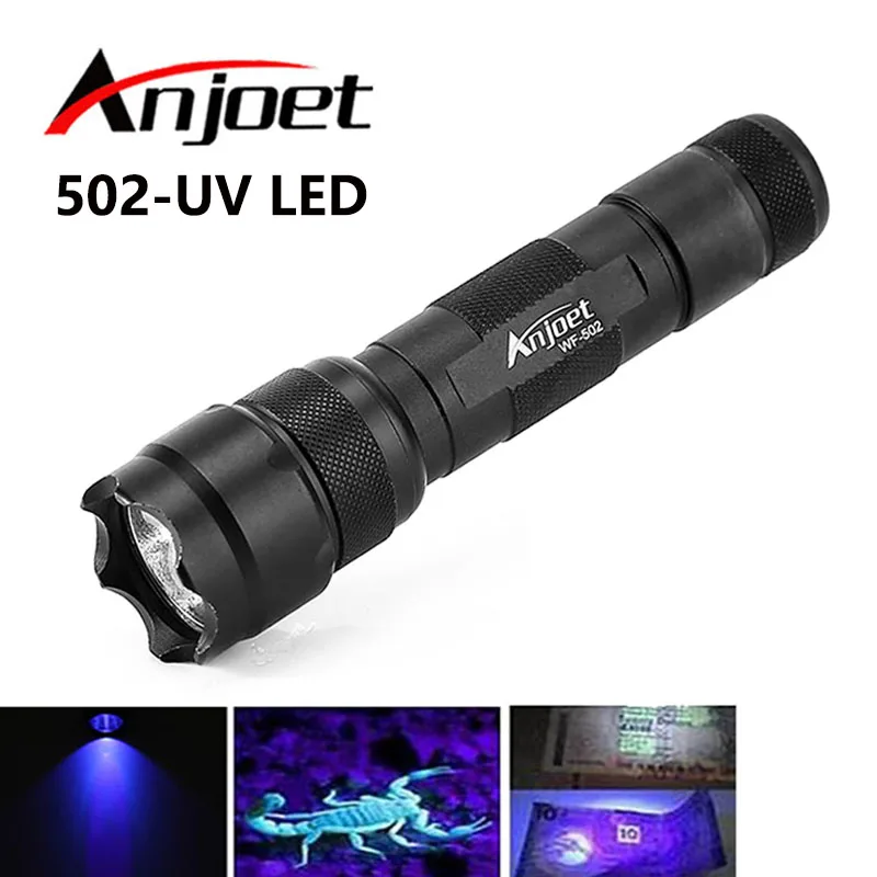 UltraFire WF-502B Blacklight Ultraviolet UV 395nm LED Single Mode Flashlight