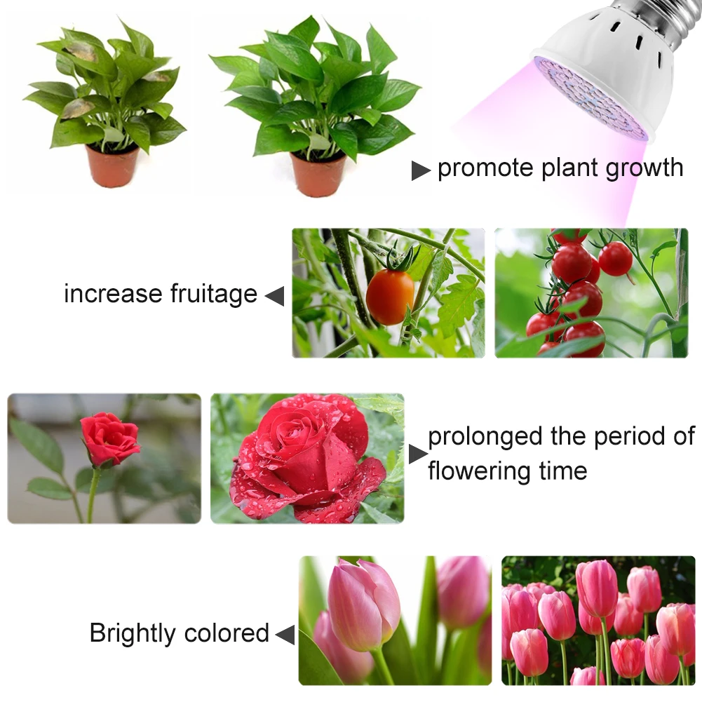 Красный + синий спектр E27 E26 комнаты, лампа светодио дный светать 110-220 В для Гидропоника Крытый Desktop цветы травы 4 Вт 6 Вт 8 Вт