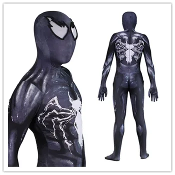 

Venom Edward Brock Cosplay Costume Zentai Black Spider Man Pattern Bodysuit Suit Jumpsuits for adult kids Halloween Purim party