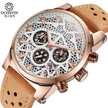 Marca de lujo Reloj Hombre Cronógrafo deportivo de cuero del Ejército de Los Hombres de Cuarzo militar Reloj de pulsera de Moda casual relojes relogio masculino