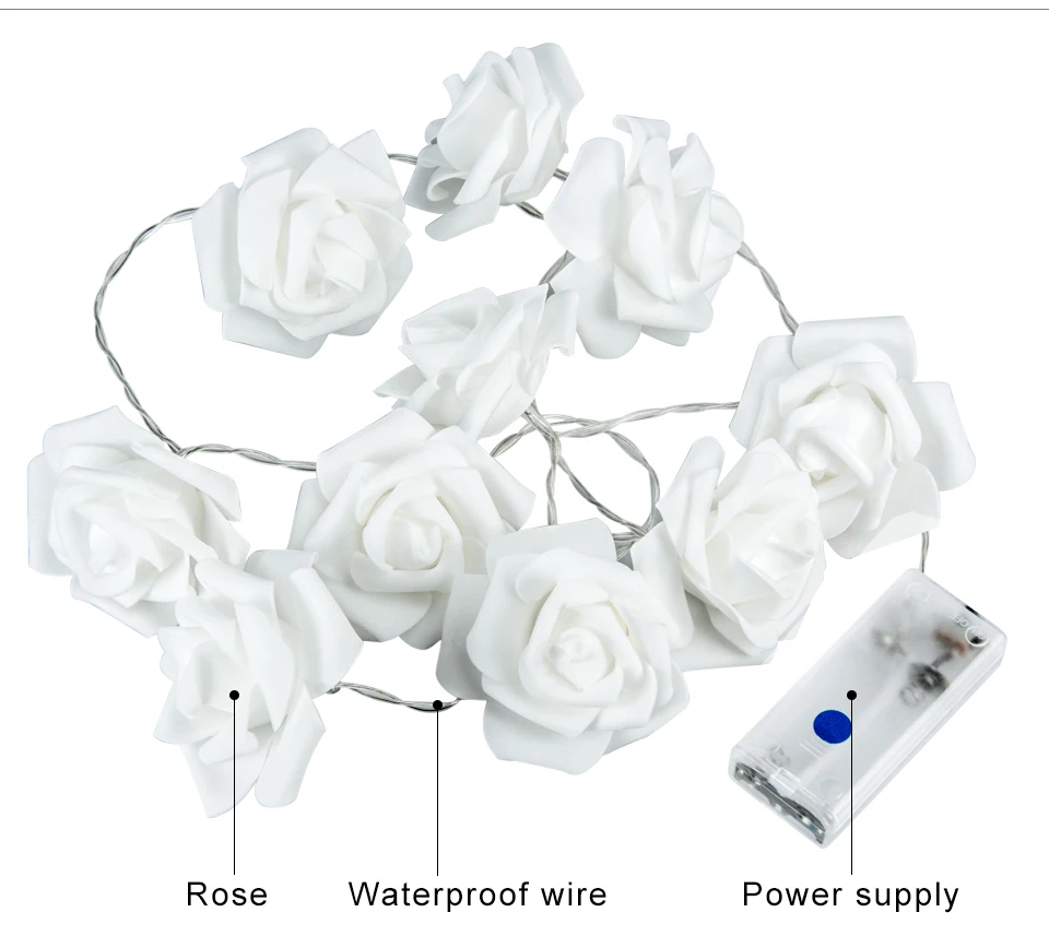 4M Rose LED String Lights AA Battery Powered 1-4 Meters 7 Color  (6)