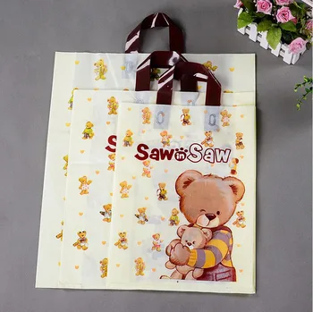 

50pcs Three Size, Large Pretty Plastic Gift Packaging Carrier Bags With Handle For Boutique Shopping,Clothes,Jewelry Bags