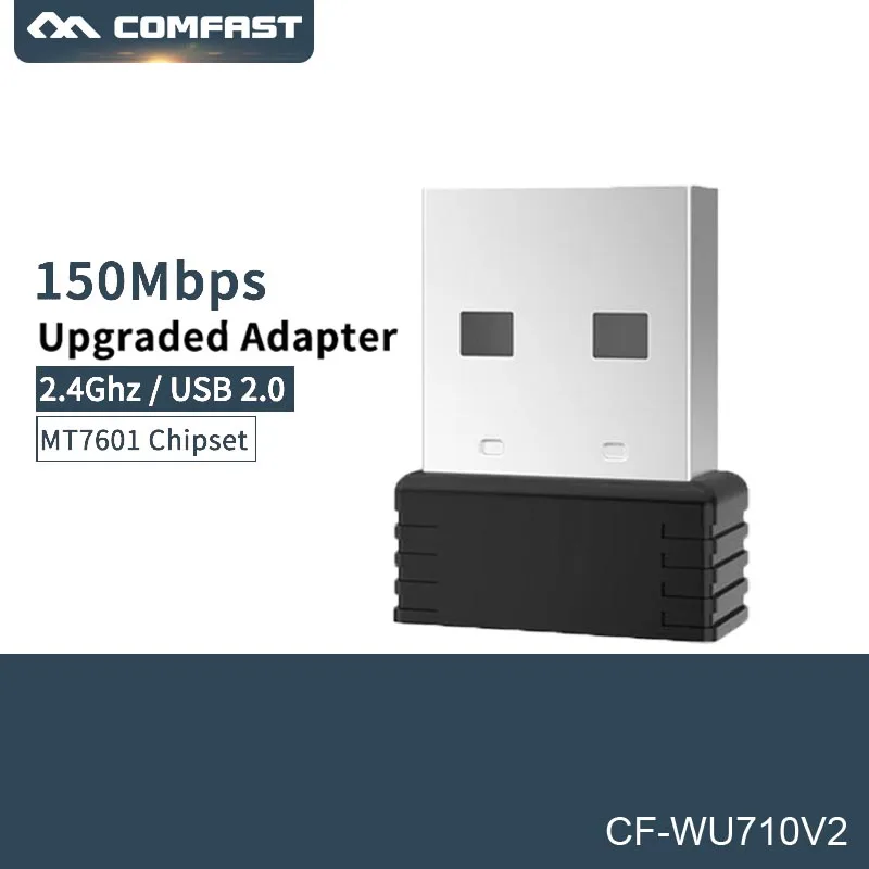 

Mini 150Mbps 2.4G USB Wifi Adapter Wifi dongle Wi-fi Receiver USB Ethernet Network Card for PC Laptop Comfast CF-WU710V2