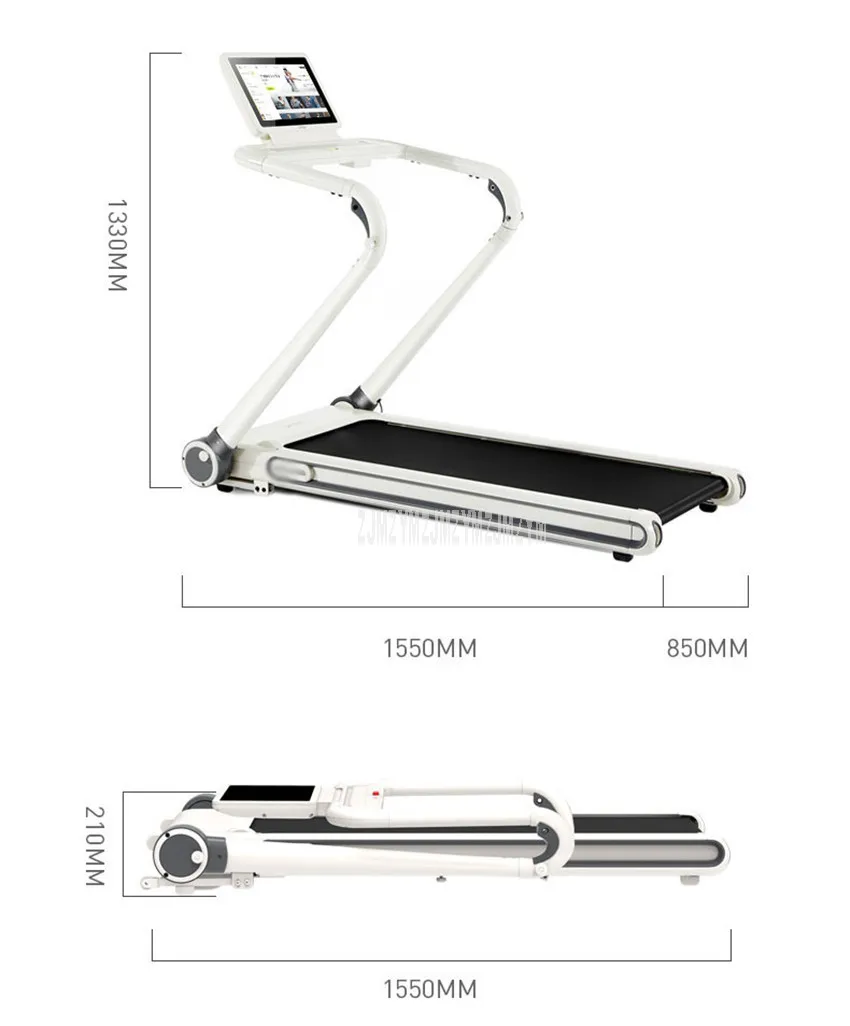 U20 1200 Вт 15,6 дюймов цветной экран бытовой электрический складной мини беговая дорожка немой Бег Обучение семейный фитнес оборудование 220 В